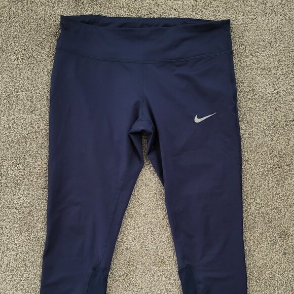 Nike Dri-Fit Navy Leggings Large- Runs Smaller - Picture 1 of 10